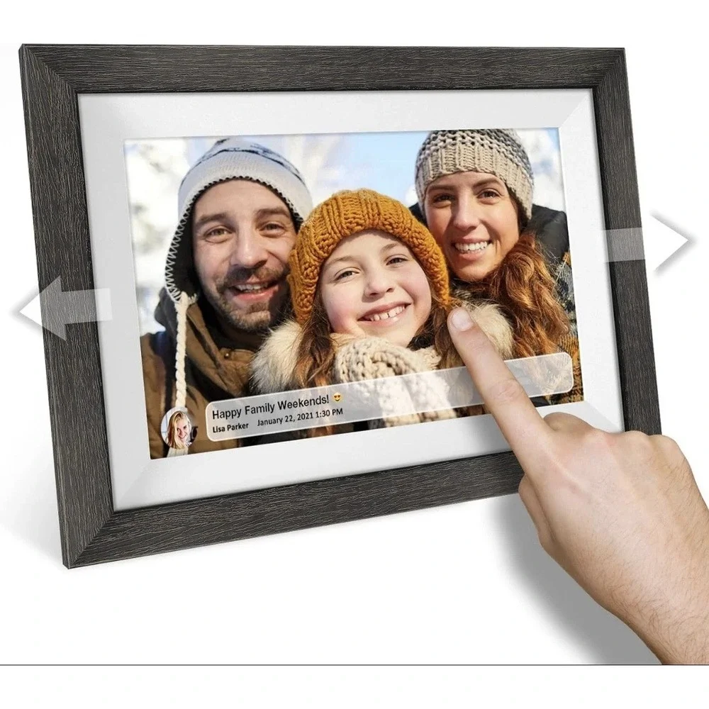 FRAMEO 10.1'' HD Touchscreen WiFi Photo Frame Auto-Rotate Share Large Memory NEW